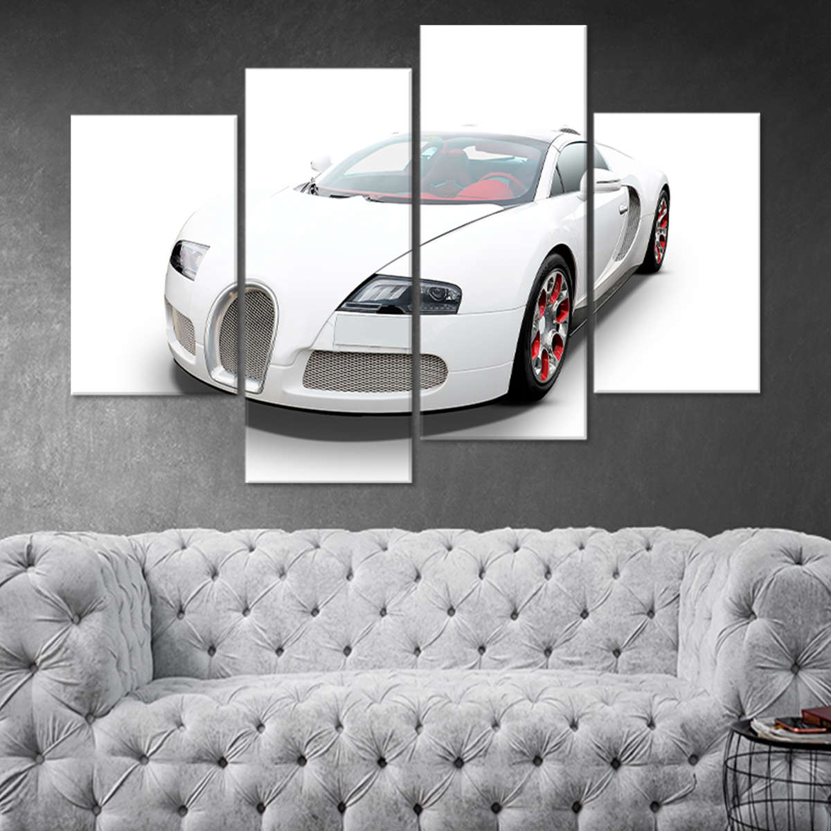 White Bugatti Wall Art Canvas Print-Stunning Canvas Prints