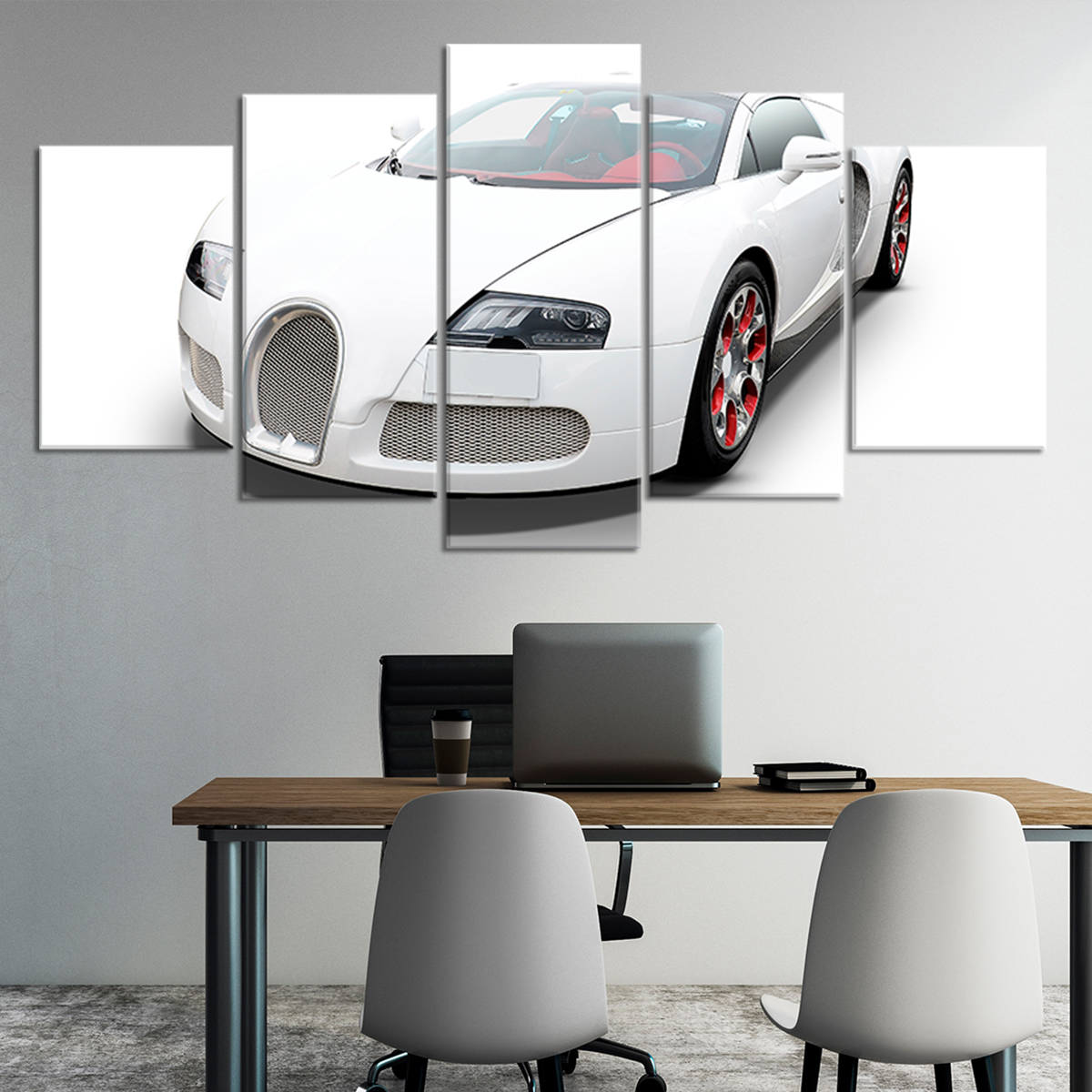 White Bugatti Wall Art Canvas Print-Stunning Canvas Prints