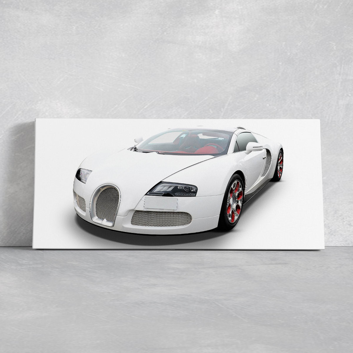 White Bugatti Wall Art Canvas Print-Stunning Canvas Prints