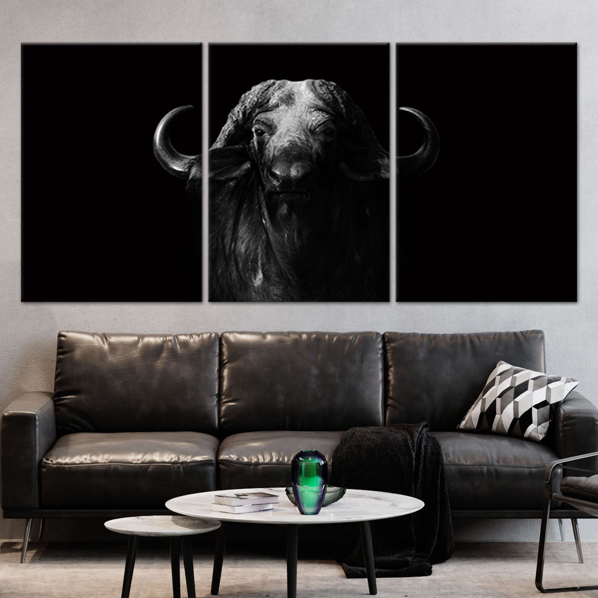 Black And White Buffalo Wall Art Canvas-Stunning Canvas Prints