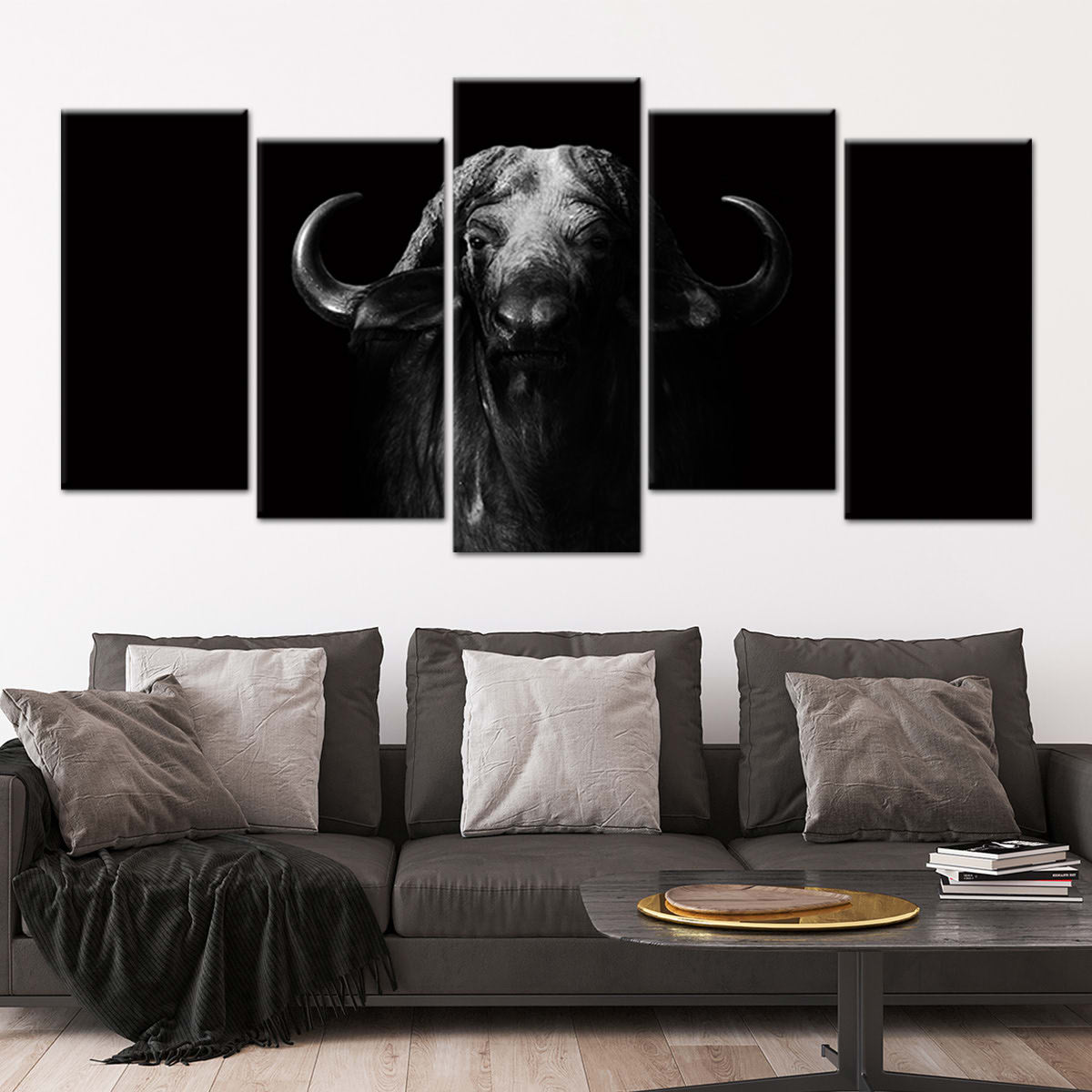 Black And White Buffalo Wall Art Canvas-Stunning Canvas Prints