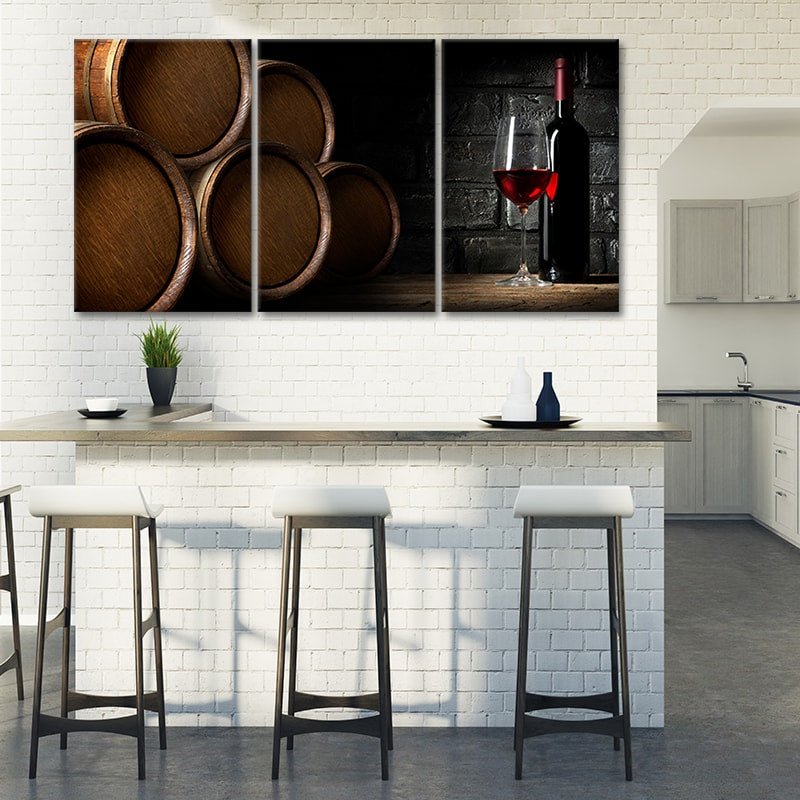 Vintage Wine Barrels Wall Art Canvas Print-Stunning Canvas Prints