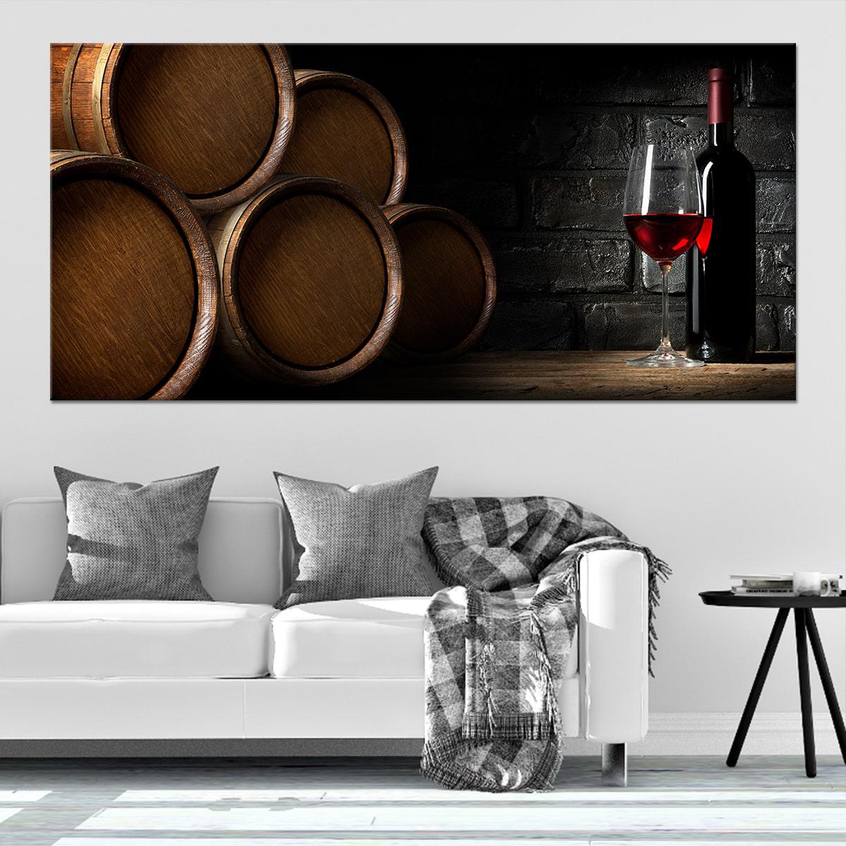 Vintage Wine Barrels Wall Art Canvas Print-Stunning Canvas Prints