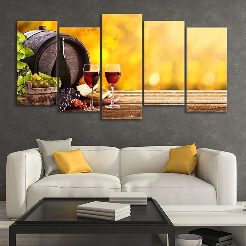 bombe efterklang Symposium Red Wine and Cheese Wall Art Canvas l by Stunning Canvas Prints