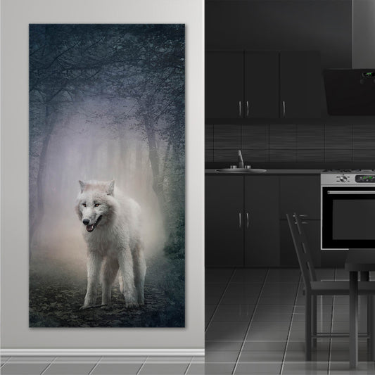 The Lone White Wolf Vertical Wall Art Canvas-Stunning Canvas Prints