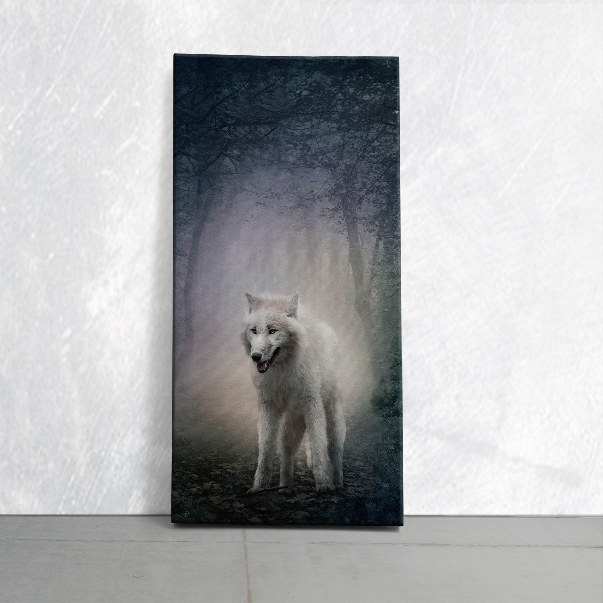 The Lone White Wolf Vertical Wall Art Canvas-Stunning Canvas Prints