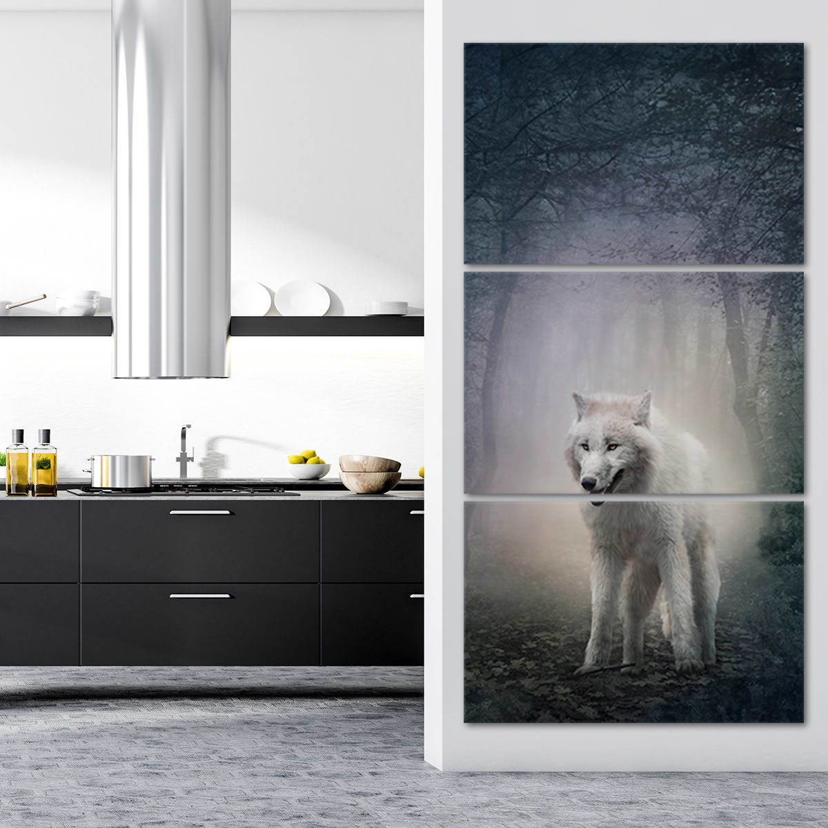 The Lone White Wolf Vertical Wall Art Canvas-Stunning Canvas Prints