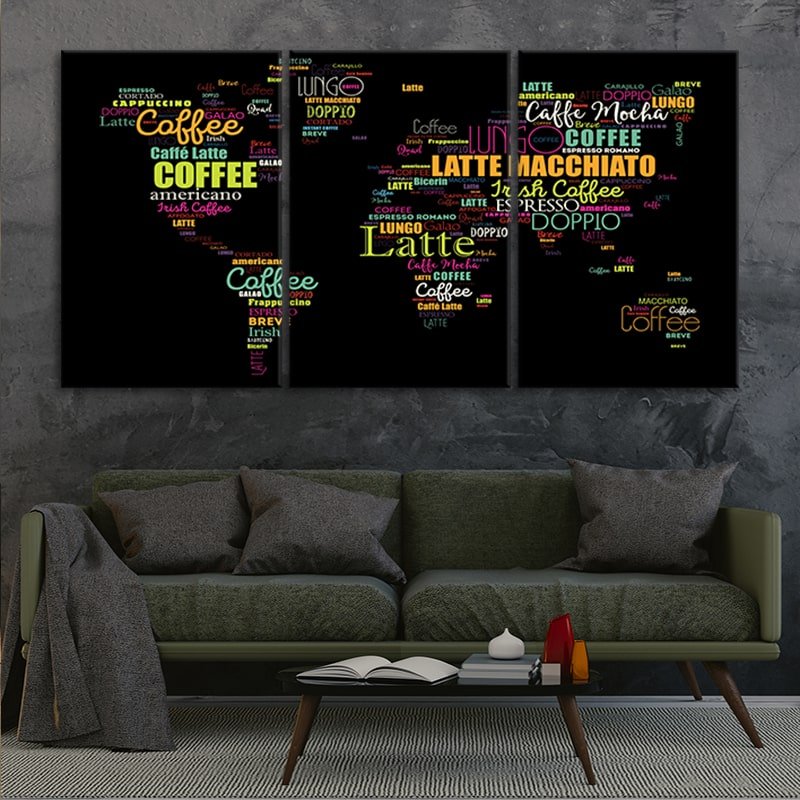 Coffee World Map Wall Art Canvas Print-Stunning Canvas Prints