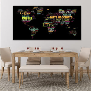 Coffee World Map Wall Art Canvas Print-Stunning Canvas Prints