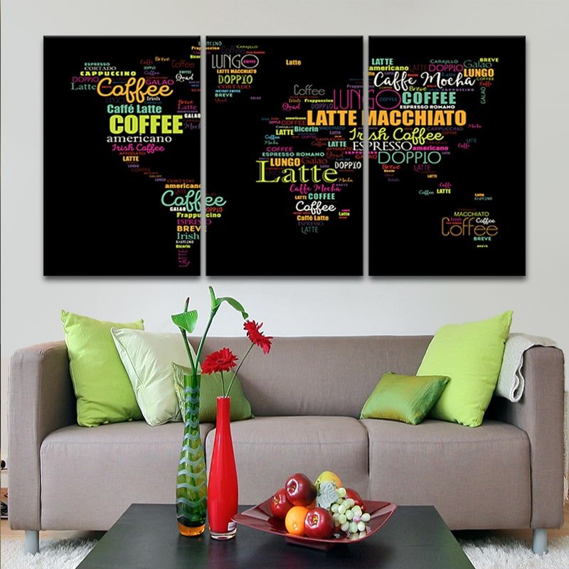 Coffee World Map Wall Art Canvas Print-Stunning Canvas Prints