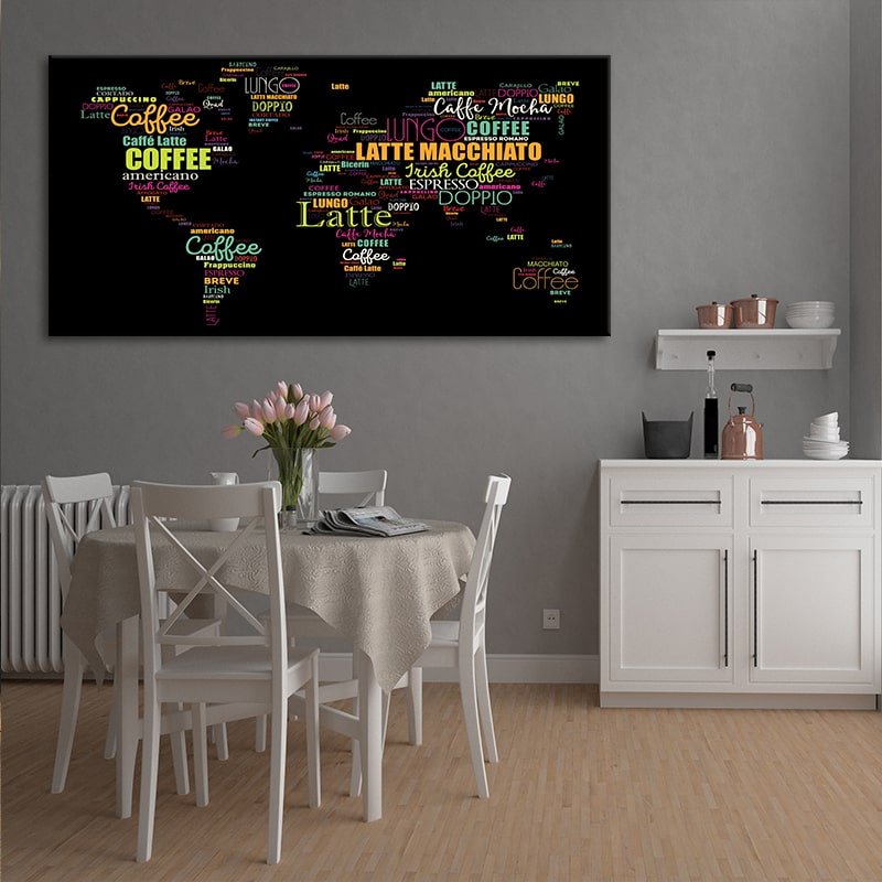 Coffee World Map Wall Art Canvas Print-Stunning Canvas Prints