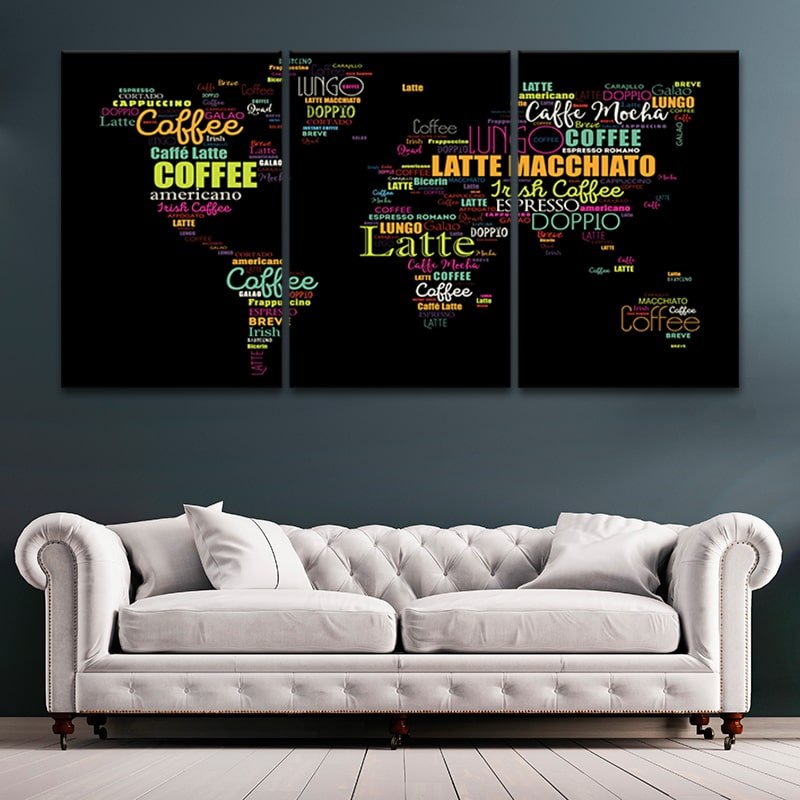 Coffee World Map Wall Art Canvas Print-Stunning Canvas Prints