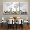 Landmarks World Map Wall Art Canvas Print-Stunning Canvas Prints