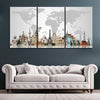 Landmarks World Map Wall Art Canvas Print-Stunning Canvas Prints