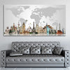 Landmarks World Map Wall Art Canvas Print-Stunning Canvas Prints