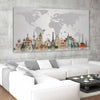 Landmarks World Map Wall Art Canvas Print-Stunning Canvas Prints