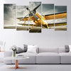 Yellow Vintage Airplane Wall Art Canvas Print-Stunning Canvas Prints