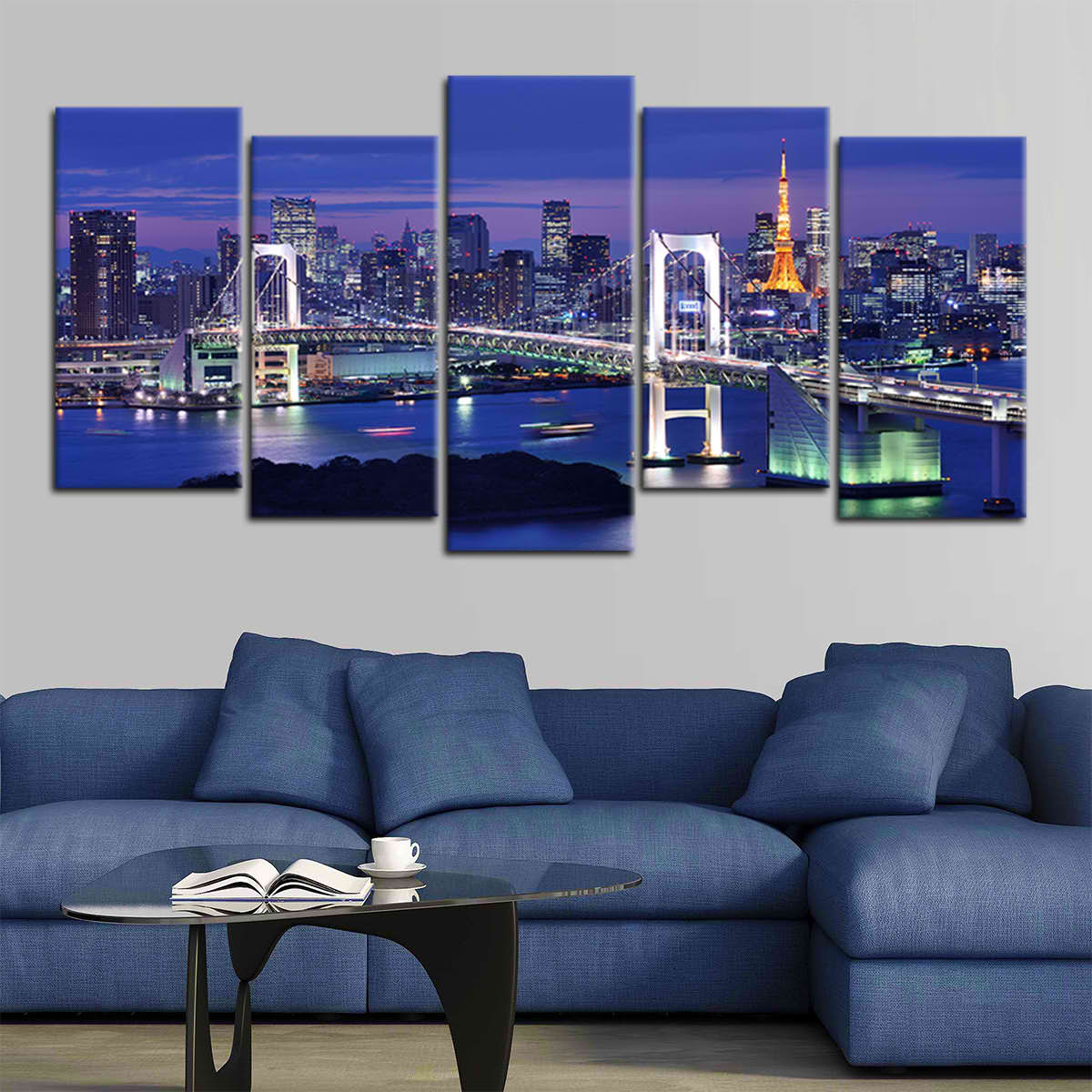 Yokohama Skyline at Dusk Wall Art Canvas-Stunning Canvas Prints