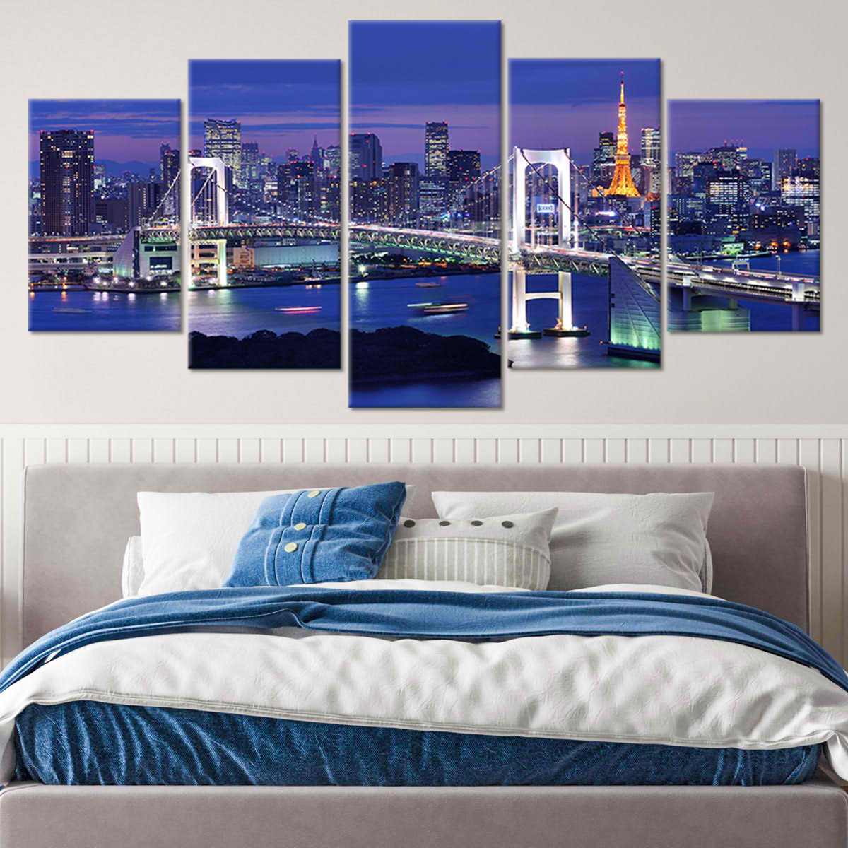 Yokohama Skyline at Dusk Wall Art Canvas-Stunning Canvas Prints